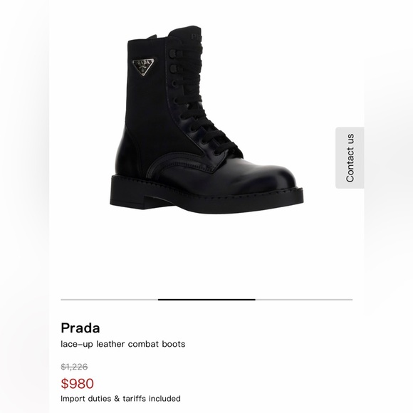 NEW! $1,420 Prada Brushed Leather Re-Nylon Combat Boots Black 8.5 / 9 - Picture 10 of 10